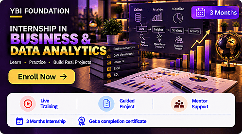 3 Months Business and Data Analytics Internship with Certificate